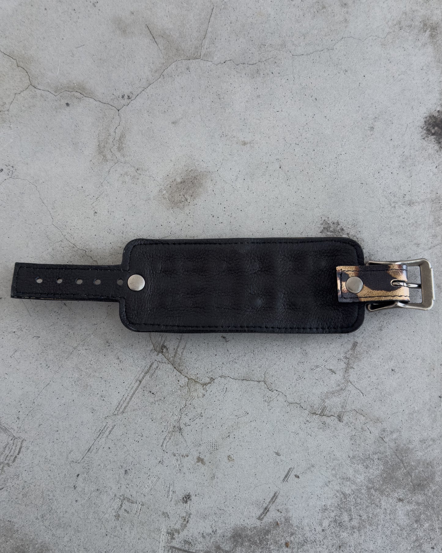Leopard Print Leather Studded Bracelet