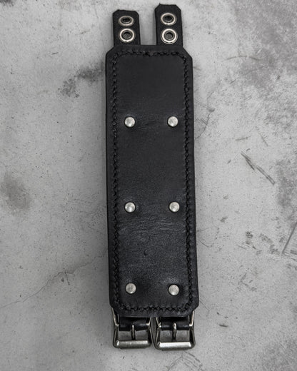 Engraved Double Strap Studded Bracelet