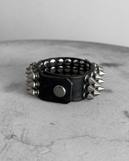3 Row Spiked Snap Bracelet
