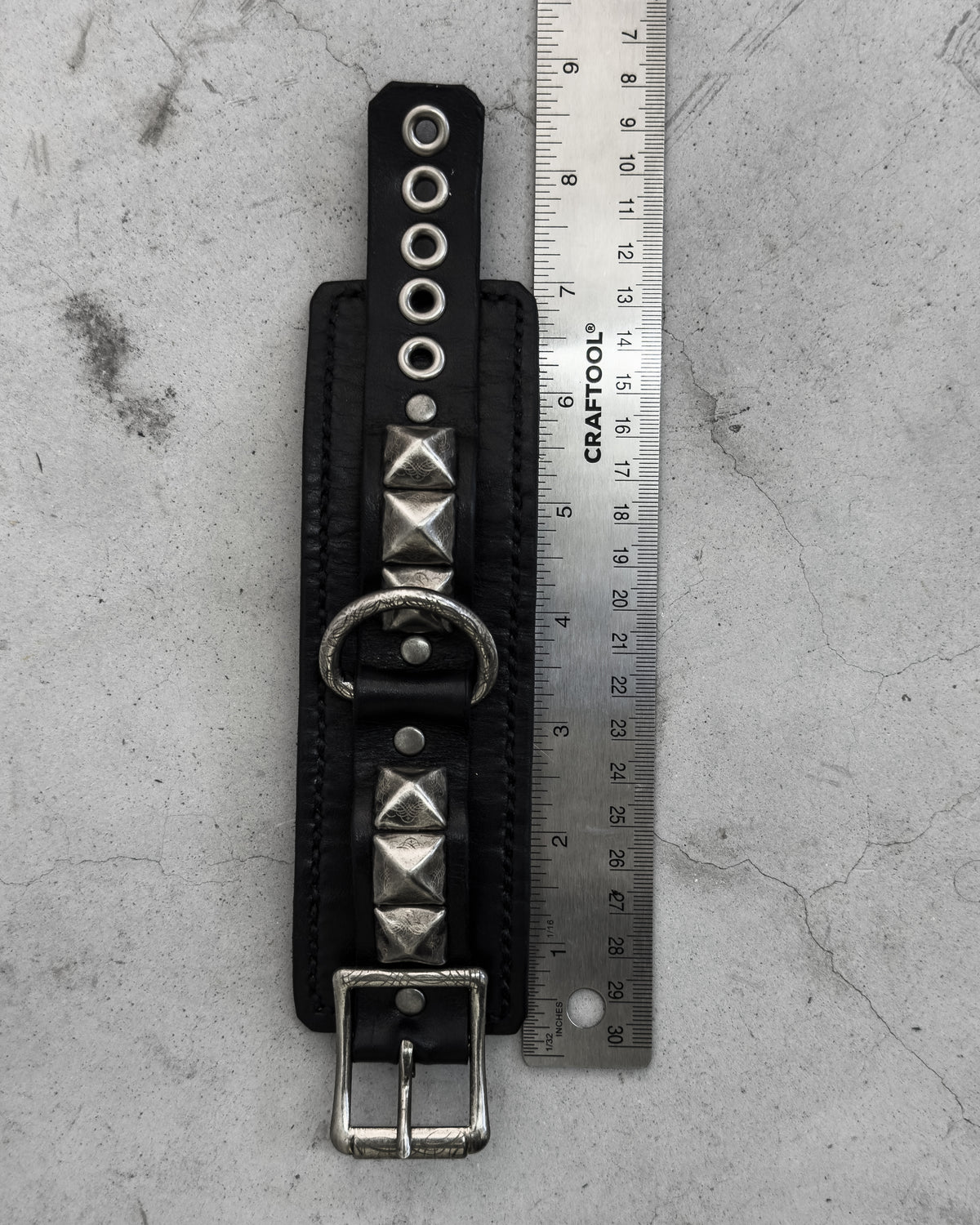 Engraved Studded Single Strap Bracelet