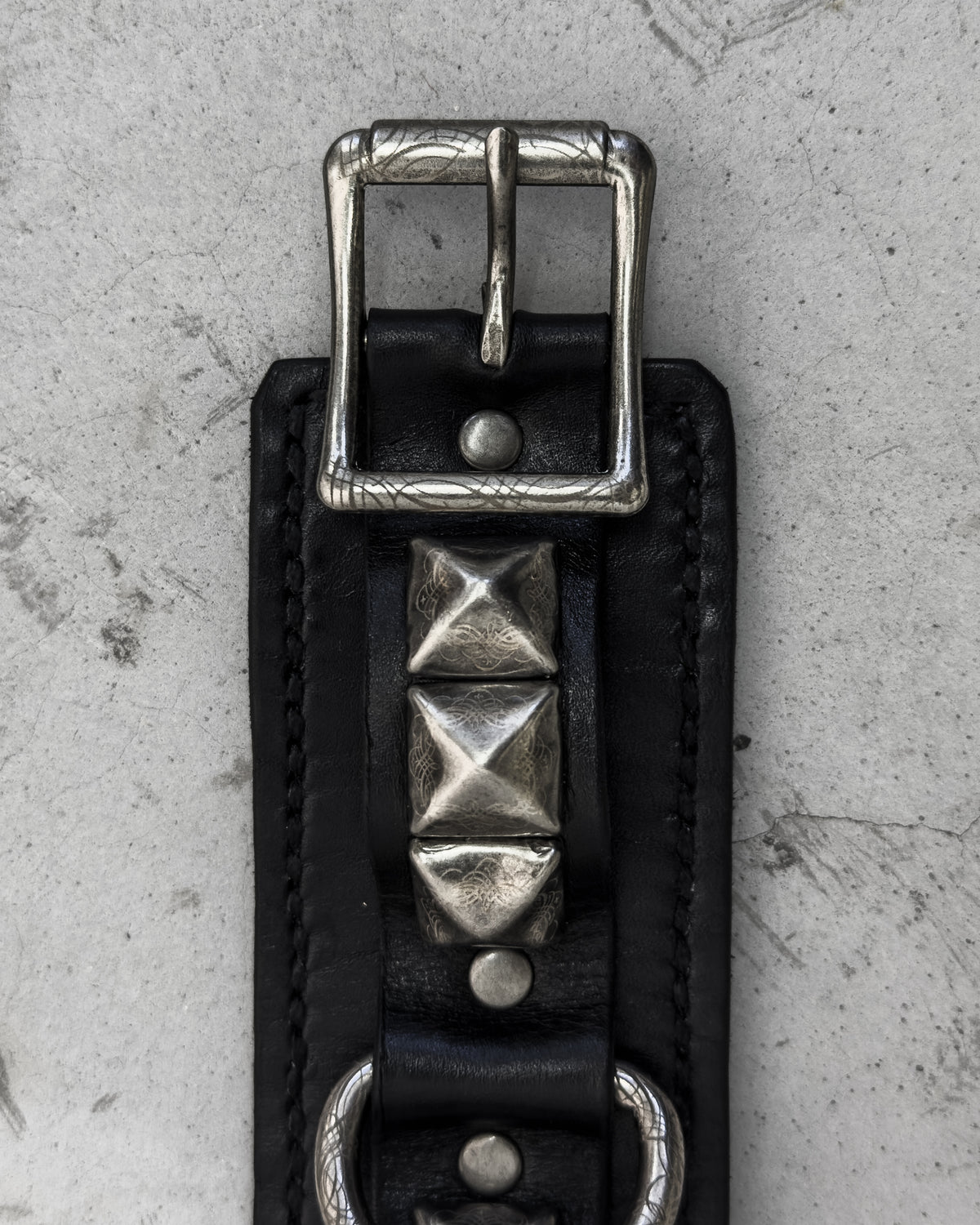 Engraved Studded Single Strap Bracelet