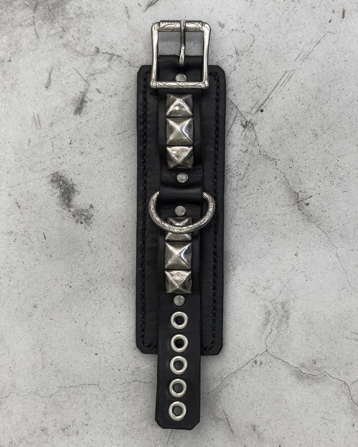 Engraved Studded Single Strap Bracelet