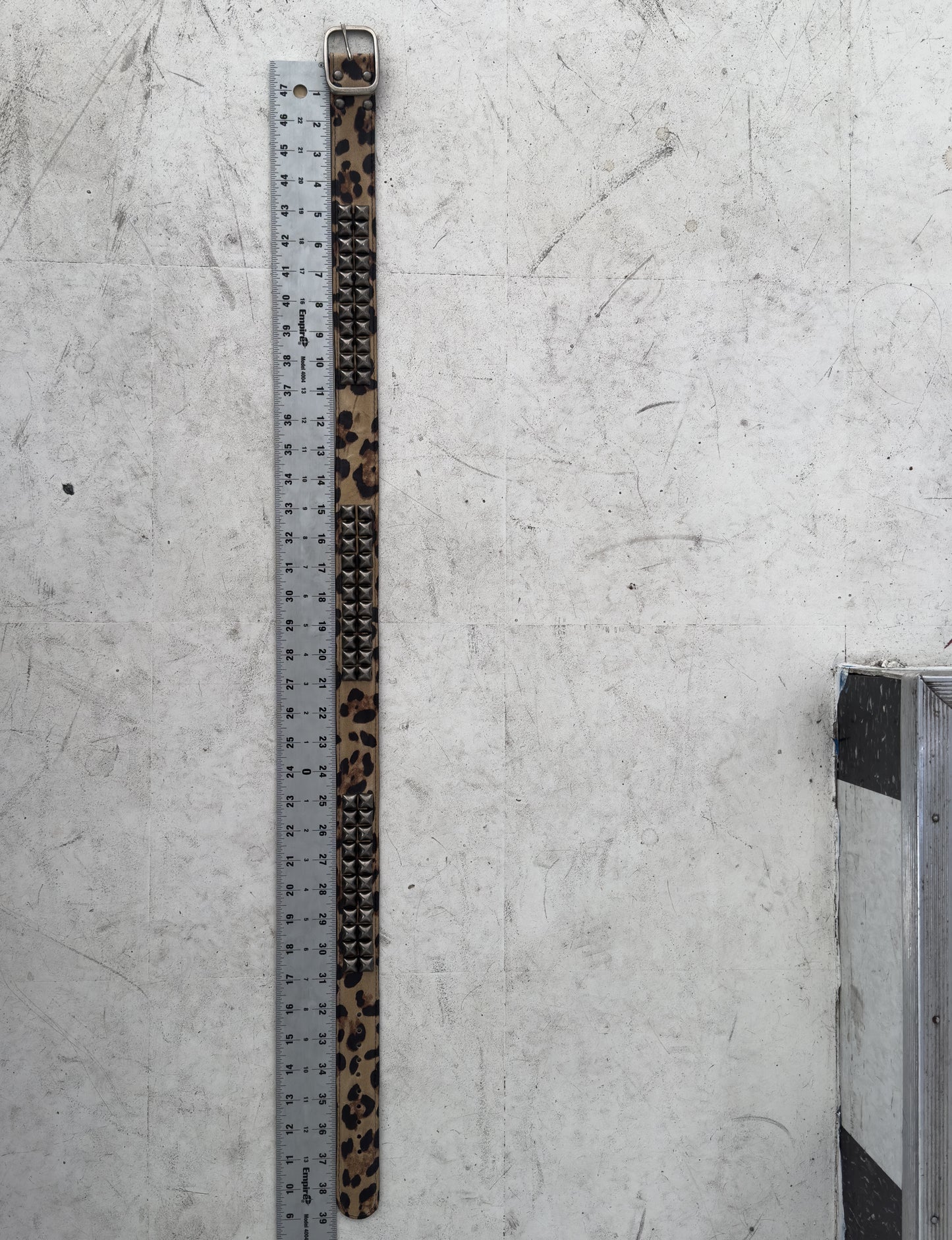 Leopard Print Studded Leather Belt