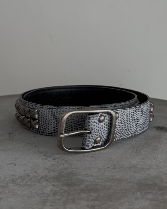 Snakeskin Print Studded Belt