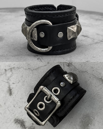 Engraved Studded Single Strap Bracelet