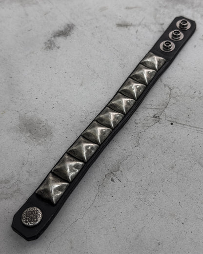 Engraved Pyramid Snap Bracelet