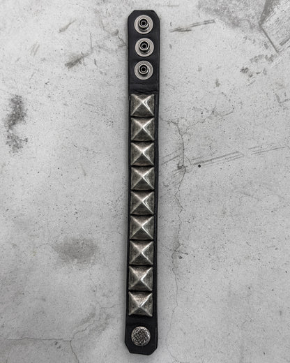 Engraved Pyramid Snap Bracelet